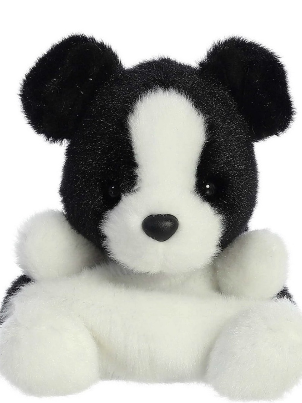 NWT Aurora Palm Pals Brody Collie. 5” Black & White Plush Puppy Stuffed Animal.